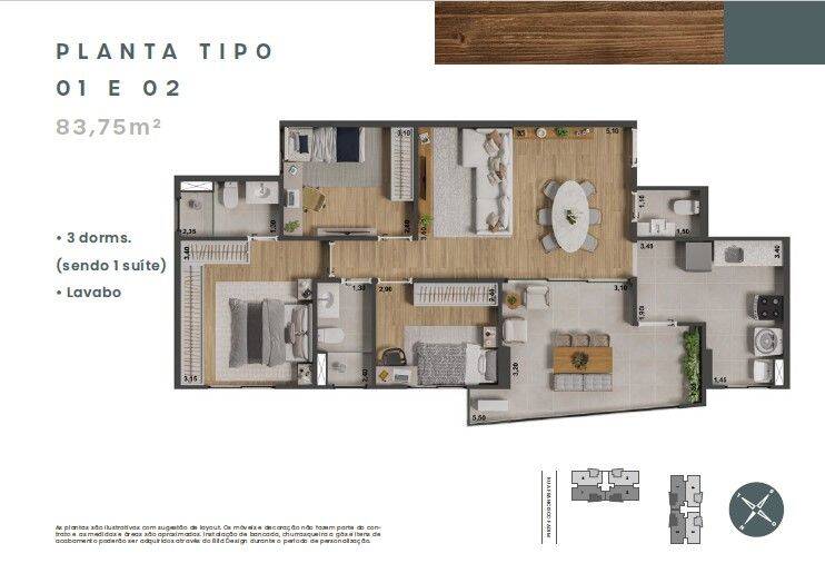 Apartamento, 2 quartos, 83 m² - Foto 3