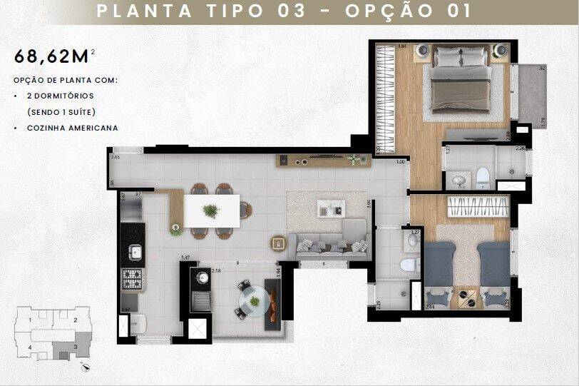 Apartamento, 2 quartos, 68 m² - Foto 9