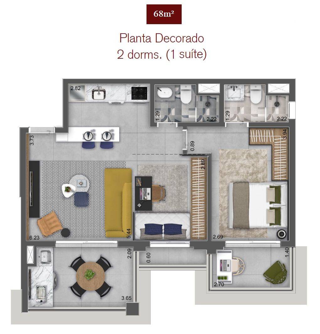 Apartamento, 2 quartos, 69 m² - Foto 2