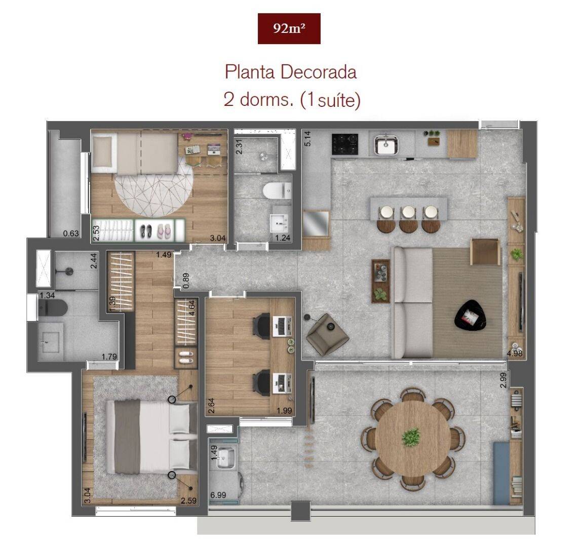 Apartamento, 3 quartos, 92 m² - Foto 2
