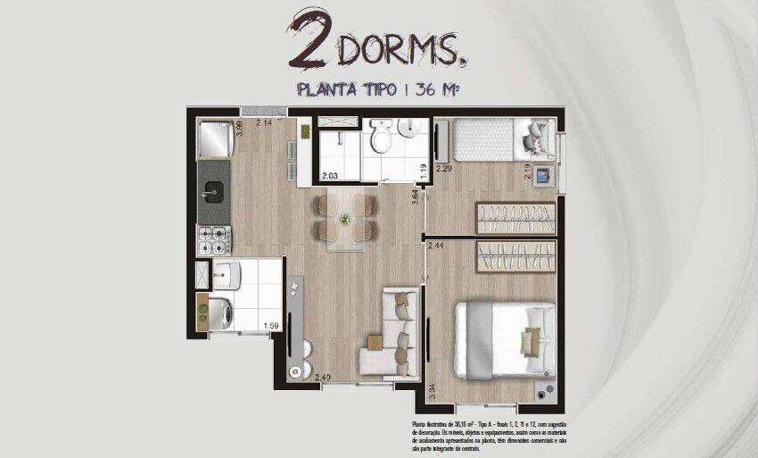 Apartamento, 2 quartos, 36 m² - Foto 11