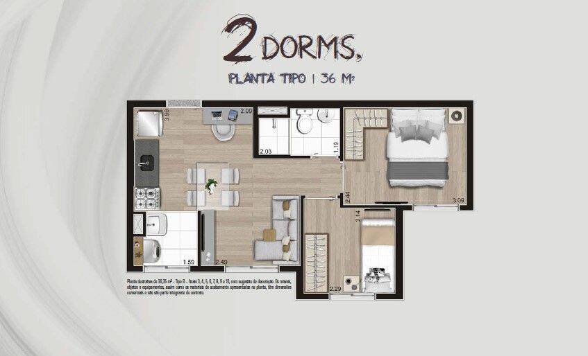 Apartamento, 2 quartos, 36 m² - Foto 12
