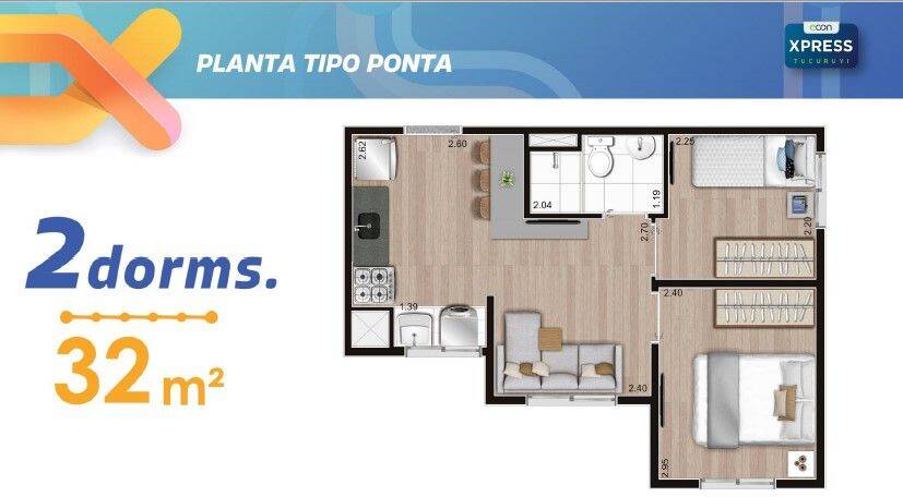 Apartamento, 2 quartos, 35 m² - Foto 11