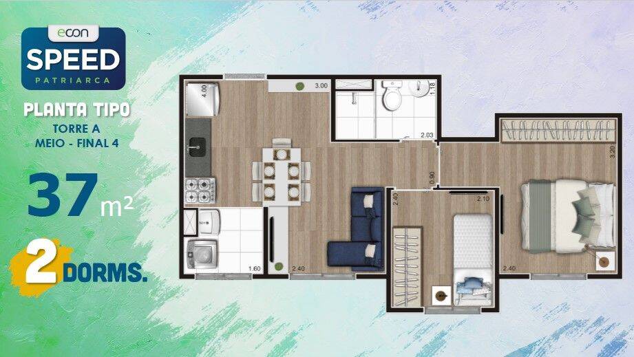 Apartamento, 2 quartos, 37 m² - Foto 10