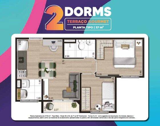 Apartamento, 2 quartos, 37 m² - Foto 19
