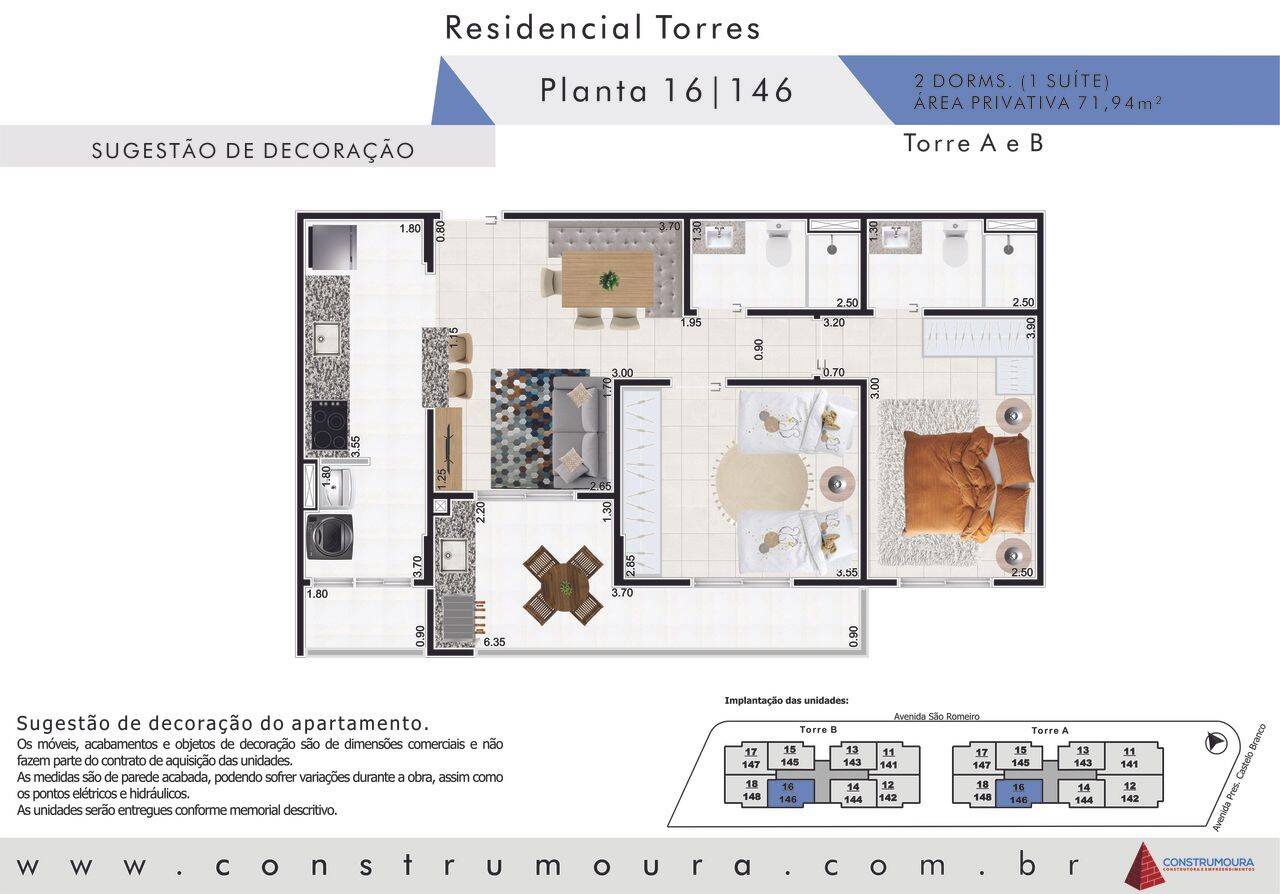 Apartamento, 2 quartos, 71 m² - Foto 2