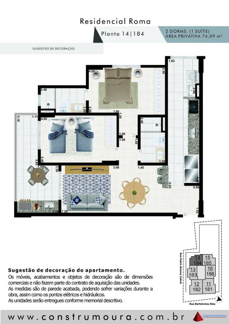 Apartamento, 2 quartos, 74 m² - Foto 2