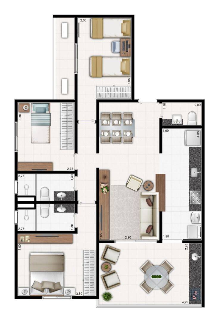 Apartamento, 3 quartos, 105 m² - Foto 2