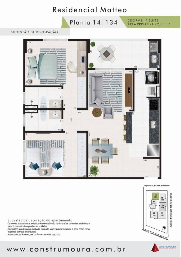 Apartamento, 2 quartos, 72 m² - Foto 2