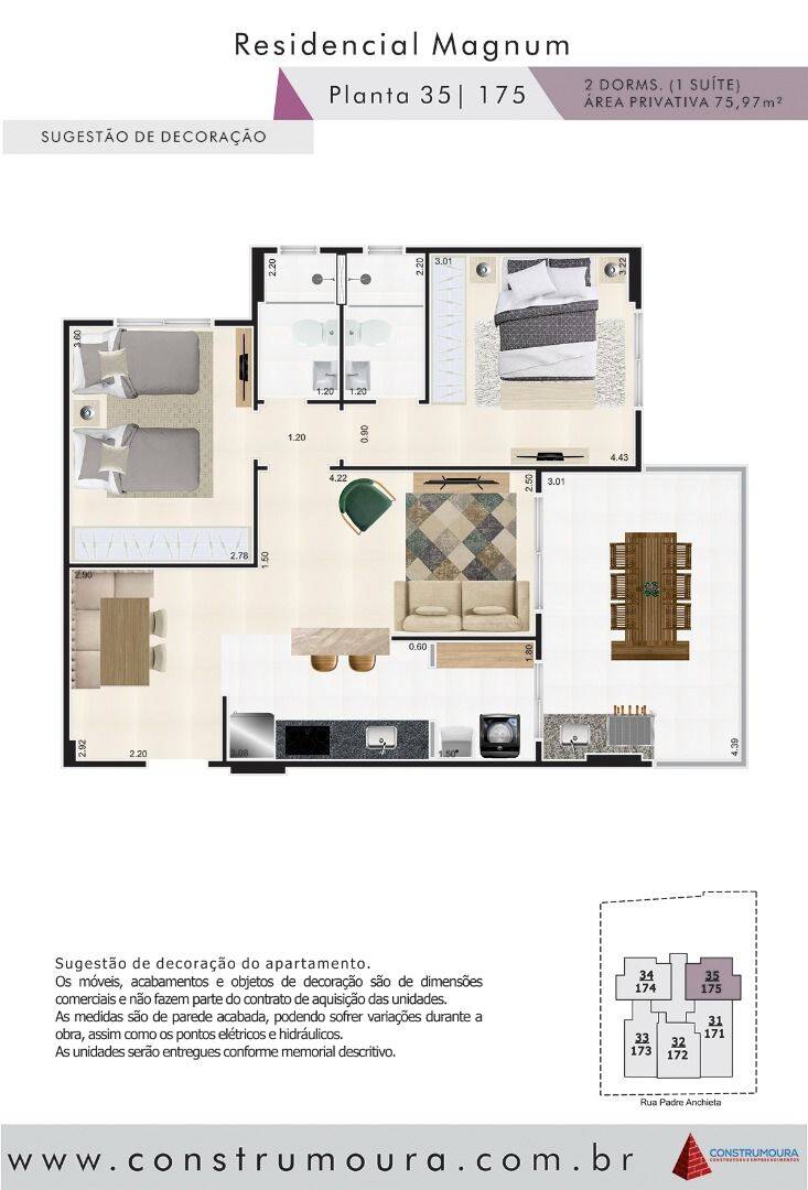 Apartamento, 2 quartos, 75 m² - Foto 2