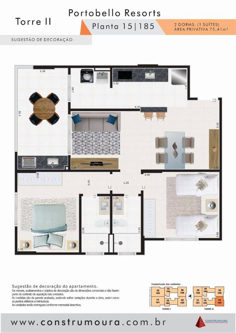 Apartamento, 2 quartos, 75 m² - Foto 2