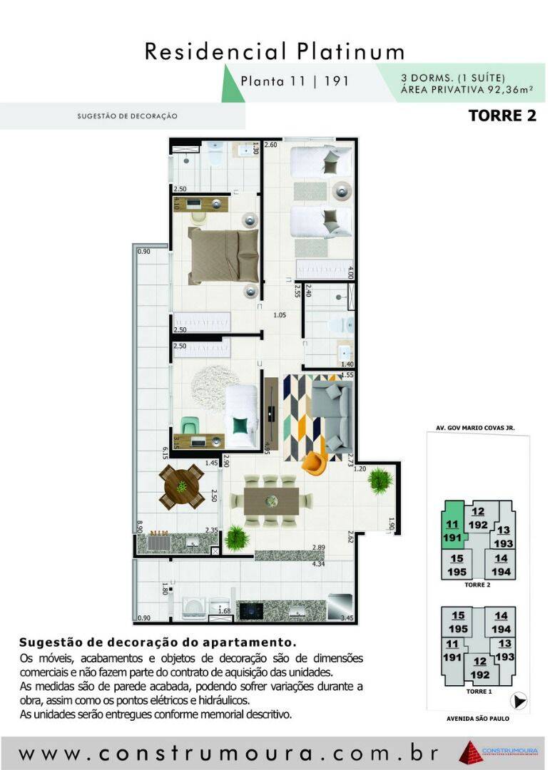 Apartamento, 3 quartos, 92 m² - Foto 3