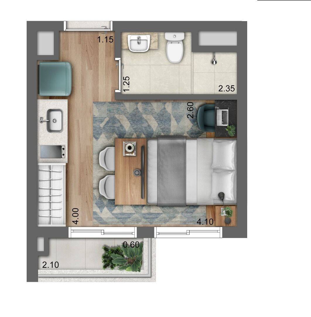 Apartamento, 1 quarto, 21 m² - Foto 7