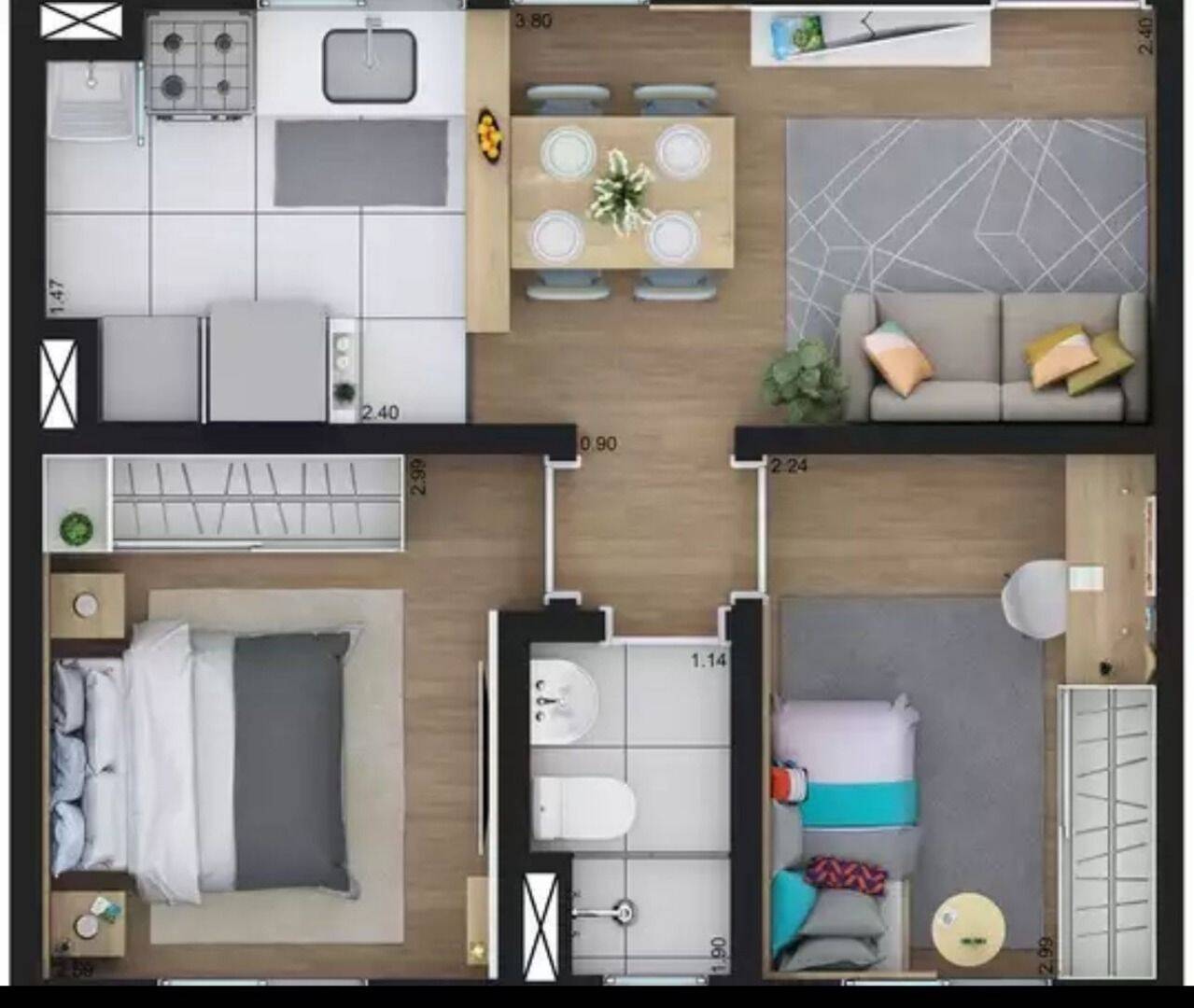 Apartamento, 2 quartos, 58 m² - Foto 13