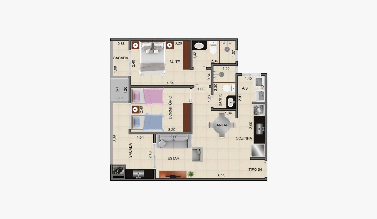 Apartamento, 2 quartos, 62 m² - Foto 9